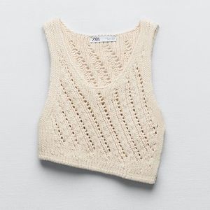 NWOT Zara cable knit crop top